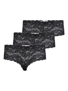 ONLY Curvy lace 3 -pack Hipster -Black - 15218500