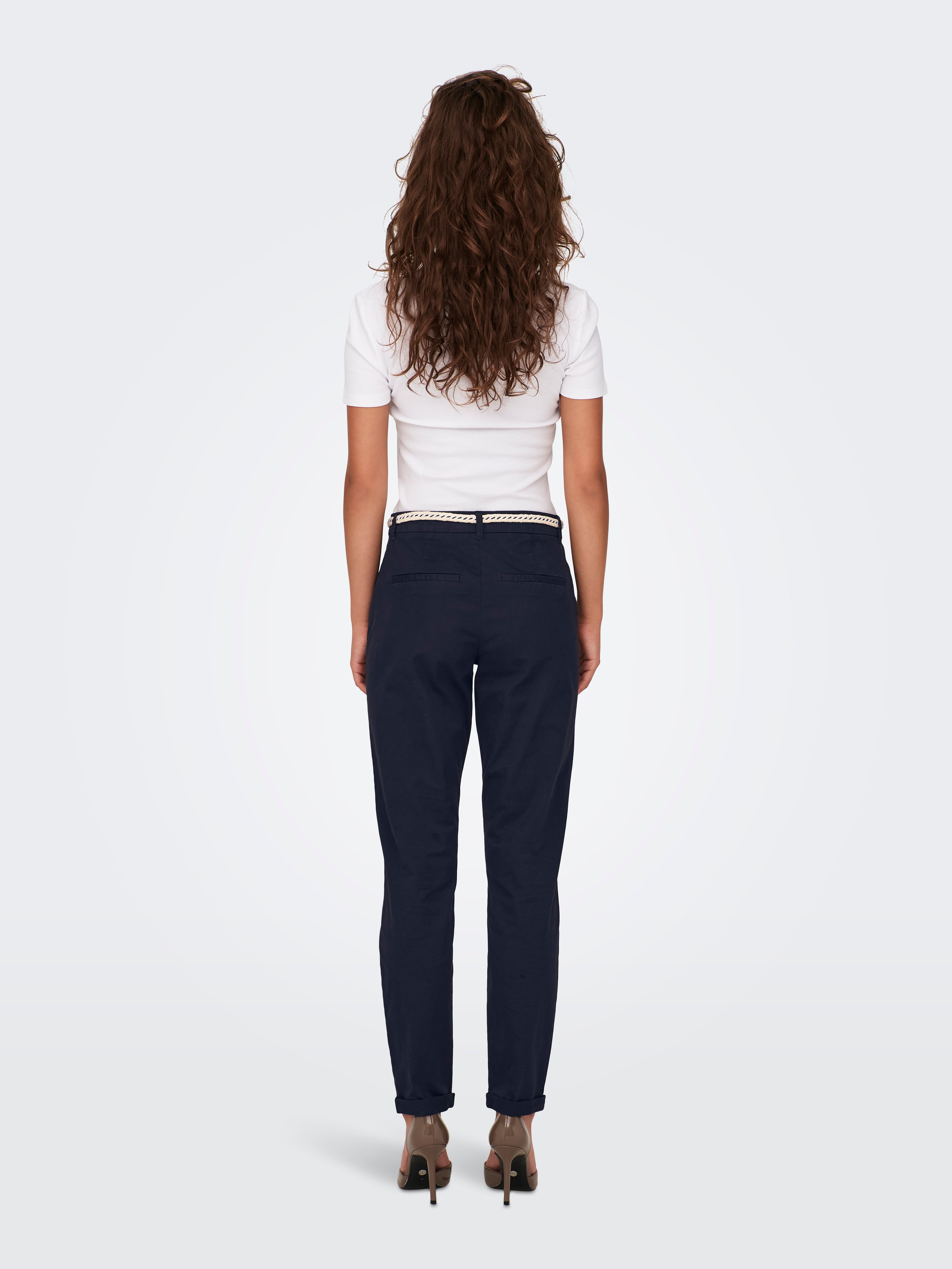 ONLBIANA Mittlere Taille Normal geschnitten Hose | Dunkelblau | ONLY®
