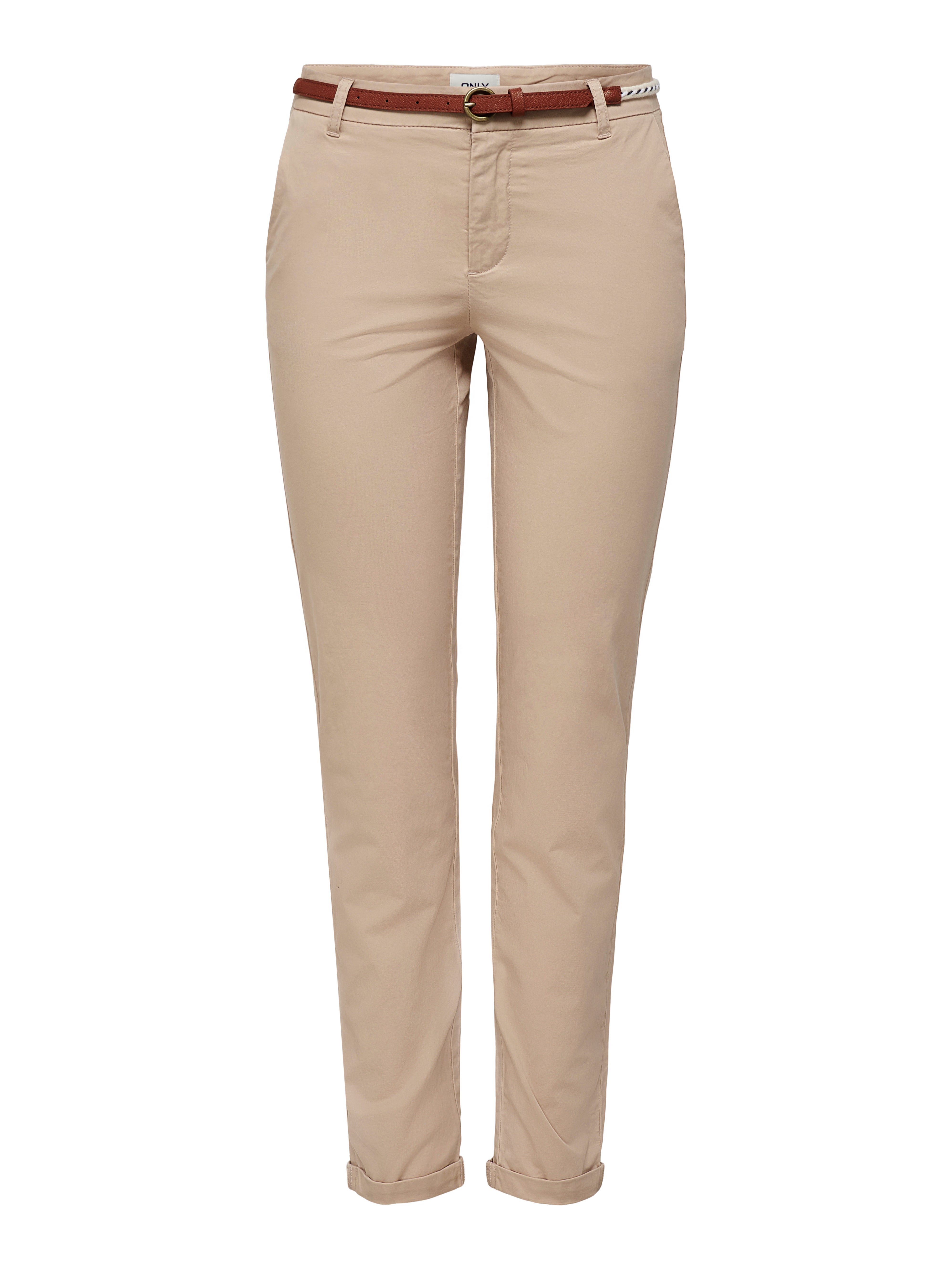 ONLBIANA Mittlere Taille Normal geschnitten Hose | Hellbraun | ONLY®