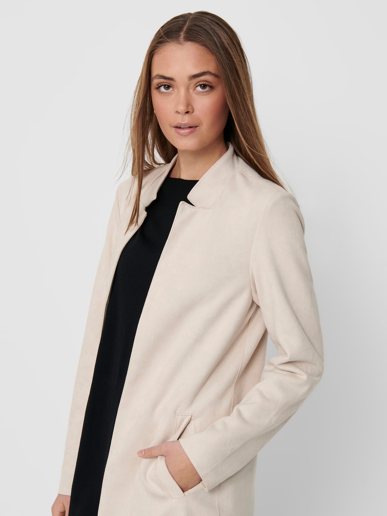 ONLY Spread collar Coat -Pumice Stone - 15218563