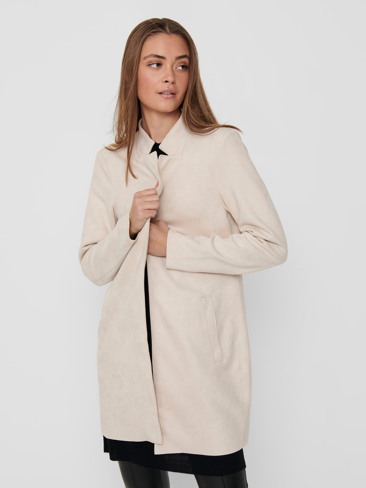 ONLY Spread collar Coat -Pumice Stone - 15218563