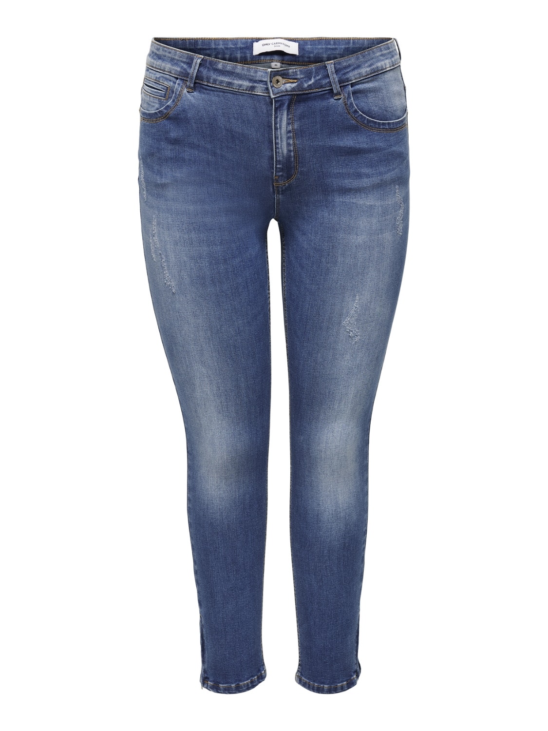 ONLY Curvy carKarla reg ankle Skinny fit jeans -Medium Blue Denim - 15218565