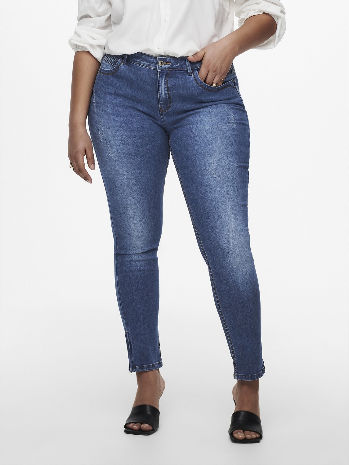 CarKarla reg talla grande | Jeans fit ONLY® | tobillo skinny intermedio al Azul