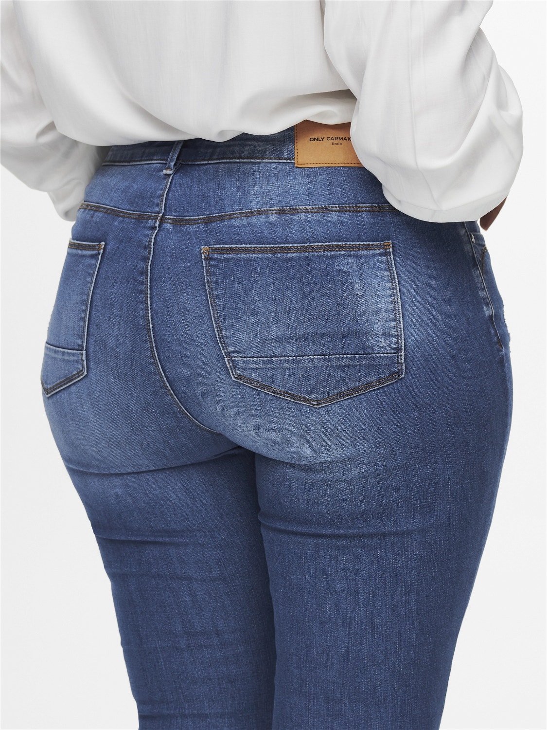 ONLY CarKarla reg talla grande al tobillo Jeans skinny fit -Medium Blue Denim - 15218565