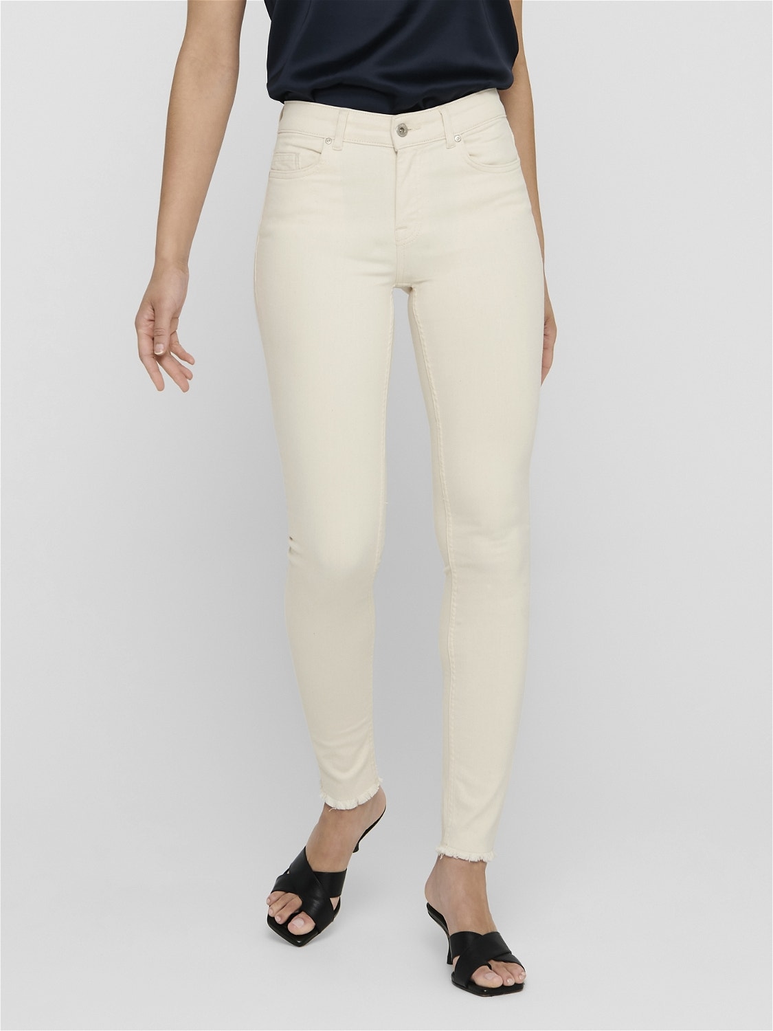 ONLY Skinny Fit Mittlere Taille Jeans -Ecru - 15218655