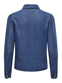 ONLY Regular fit Overhemd kraag Manchetten met knoop Pofmouwen Overhemd -Medium Blue Denim - 15218685