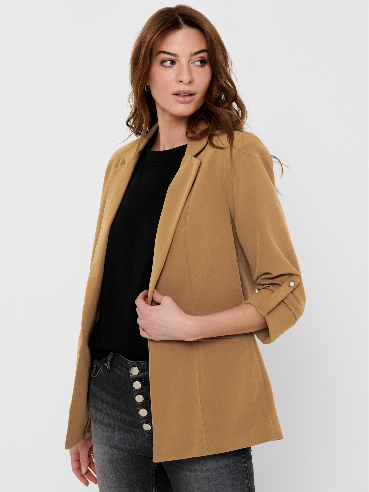 ONLY Long 3/4 sleeved blazer -Toasted Coconut - 15218743