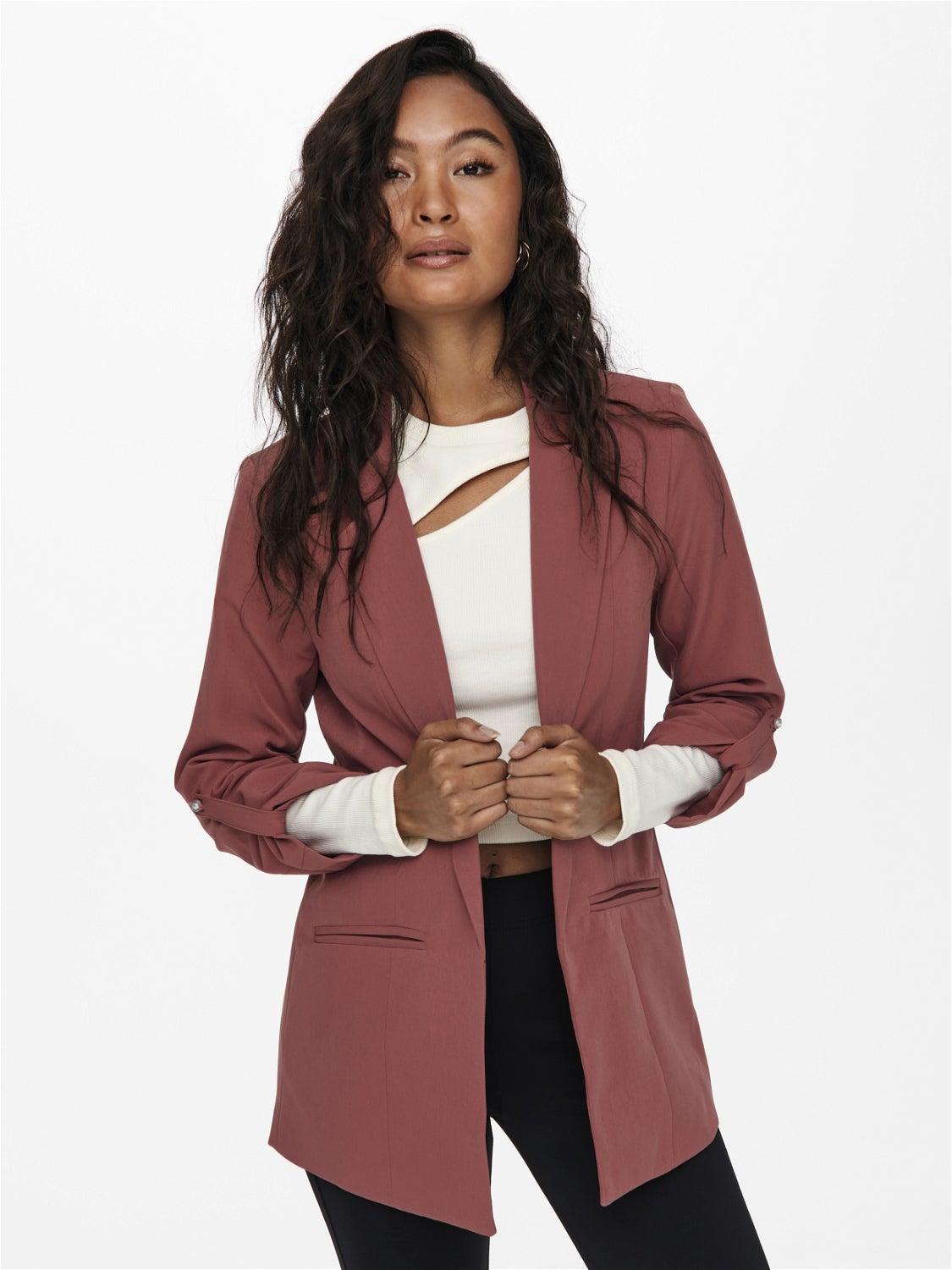 Dark red shop blazer womens