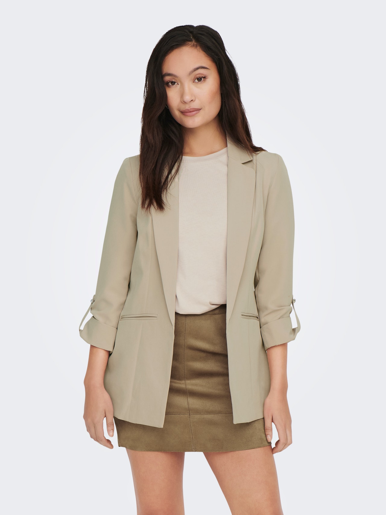 ONLY Long 3/4 sleeved blazer -Oxford Tan - 15218743
