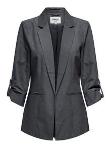 ONLY Normal geschnitten Reverskragen Ärmelbündchen mit Knopf Blazer -Medium Grey Melange - 15218743