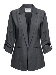 ONLY Regular Fit Reverse Buttoned cuffs Blazer -Medium Grey Melange - 15218743