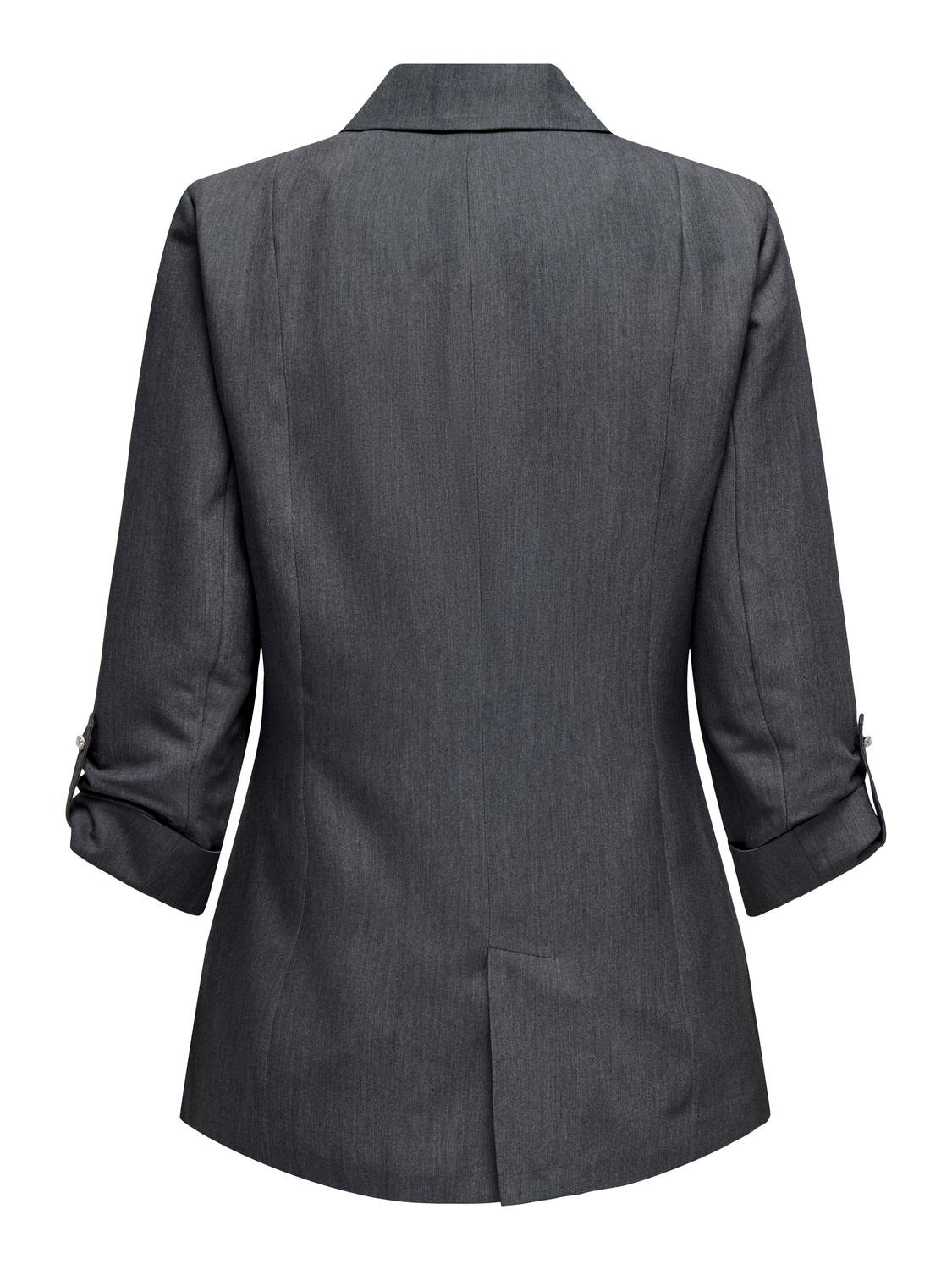 ONLY Normal geschnitten Reverskragen Ärmelbündchen mit Knopf Blazer -Medium Grey Melange - 15218743