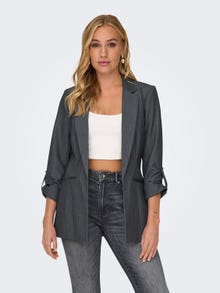 ONLY Normal geschnitten Reverskragen Ärmelbündchen mit Knopf Blazer -Medium Grey Melange - 15218743