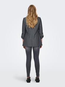 ONLY Normal geschnitten Reverskragen Ärmelbündchen mit Knopf Blazer -Medium Grey Melange - 15218743