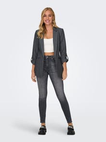 ONLY Normal geschnitten Reverskragen Ärmelbündchen mit Knopf Blazer -Medium Grey Melange - 15218743