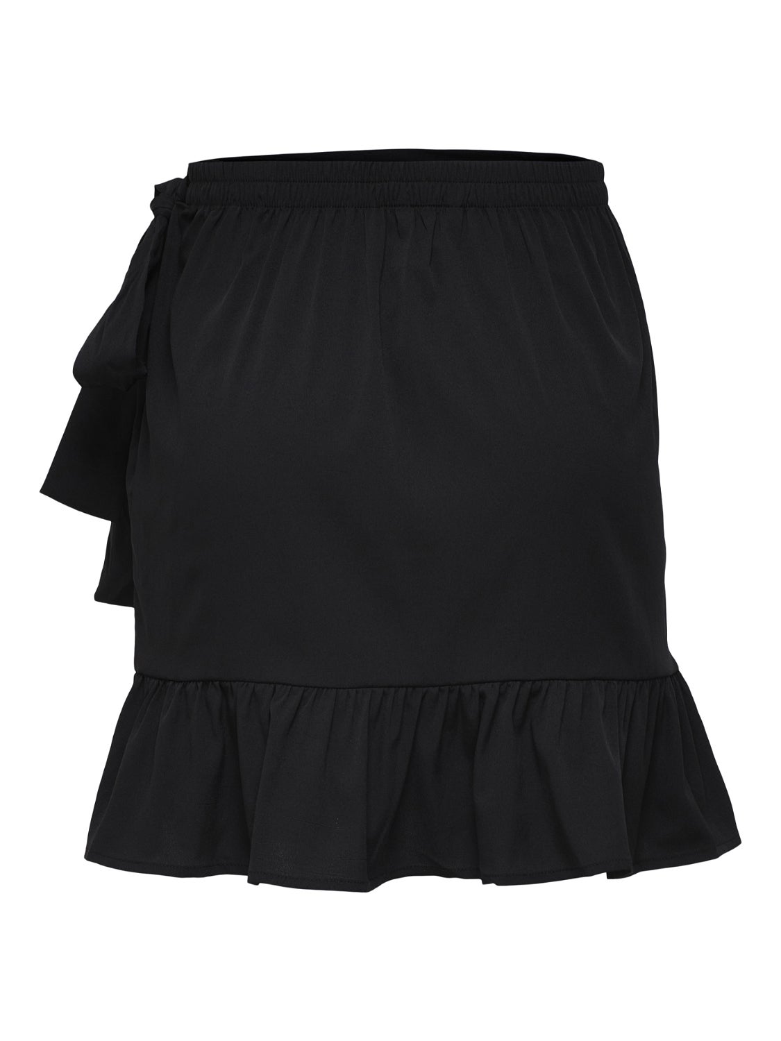 Black ruffle hot sale wrap skirt