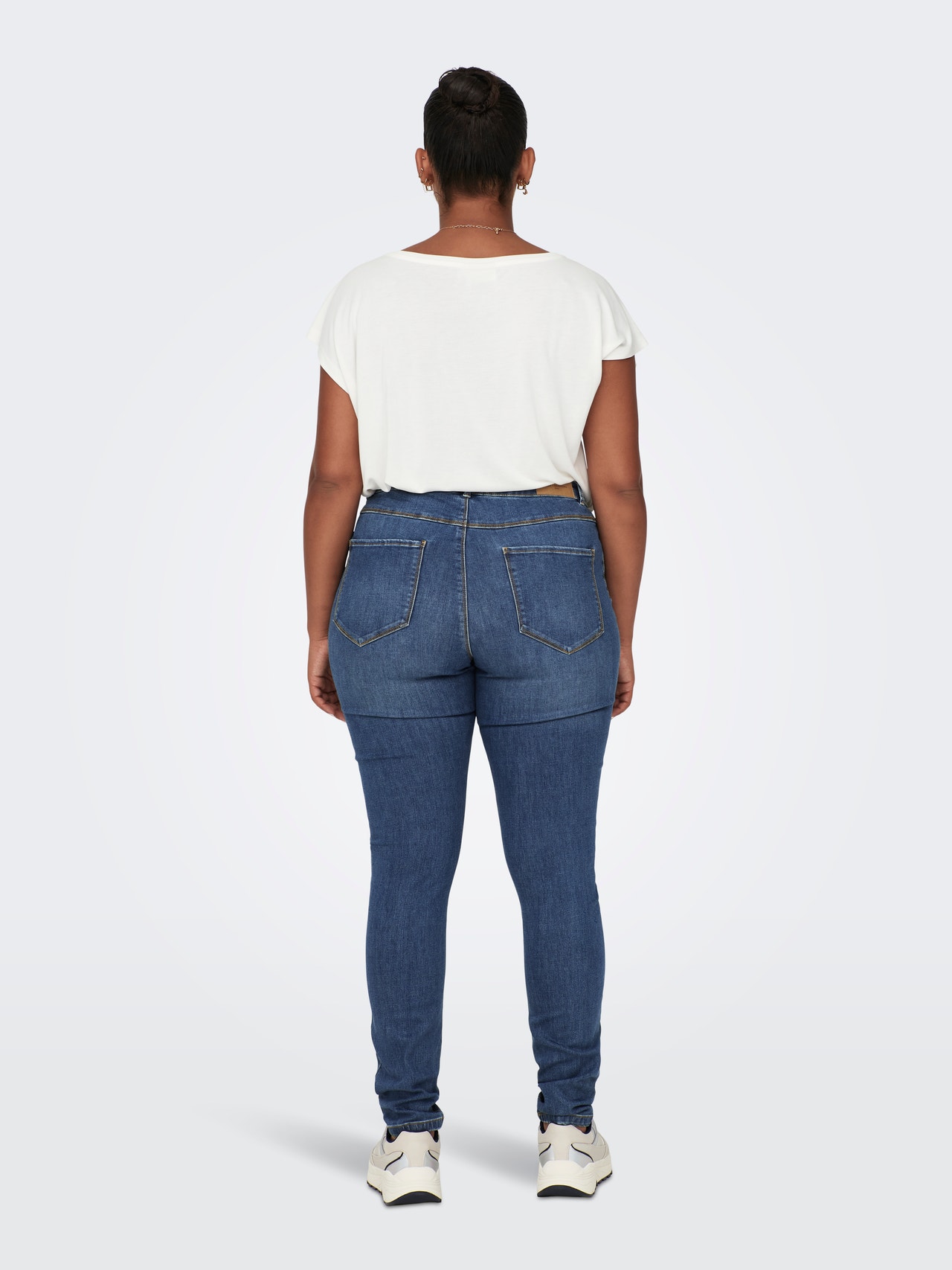 ONLY Curvy carflora life reg Skinny fit jeans -Medium Blue Denim - 15219189
