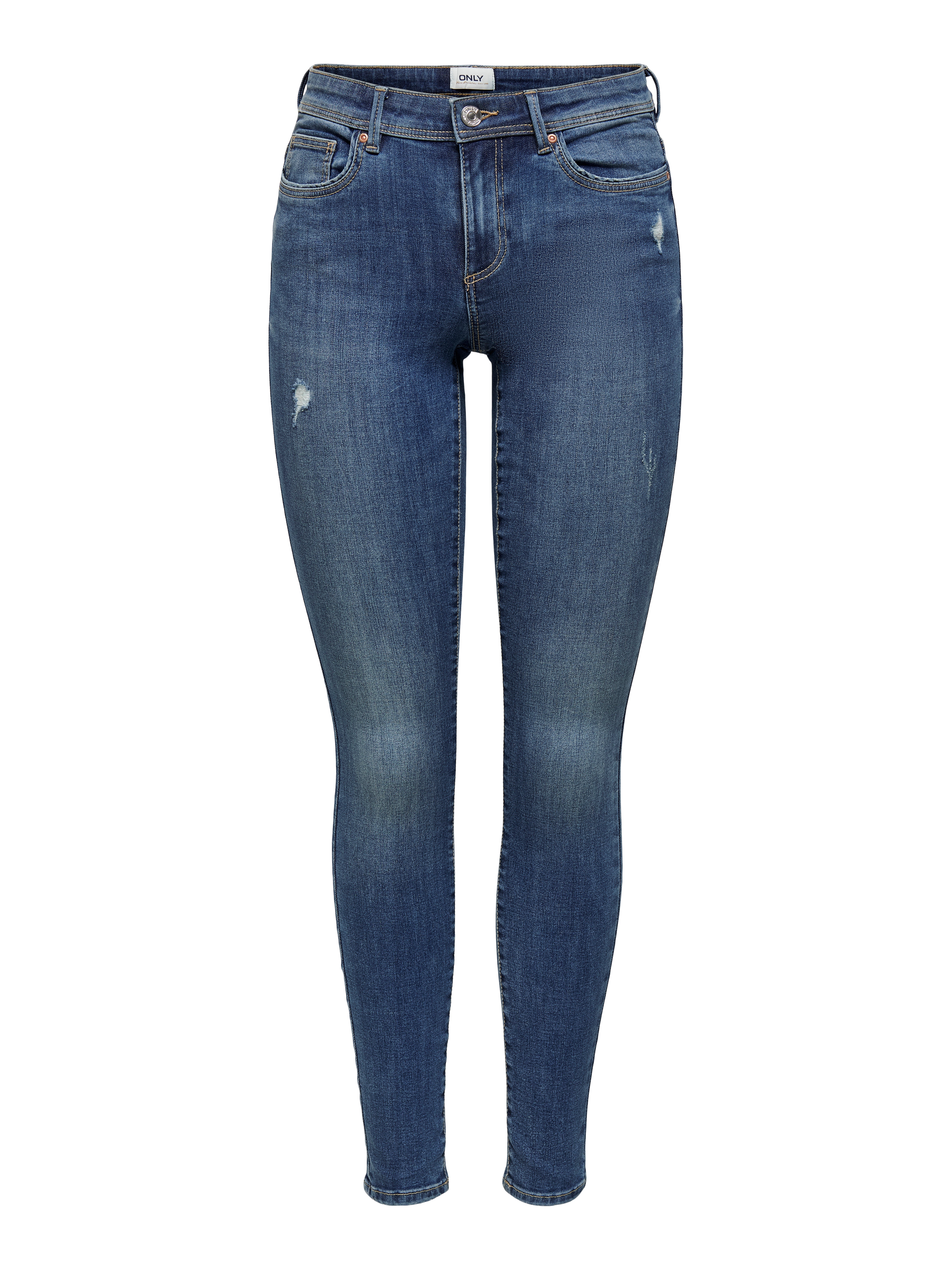 ONLWAUW Mittlere Taille Skinny Fit Jeans | Mittelblau | ONLY® 