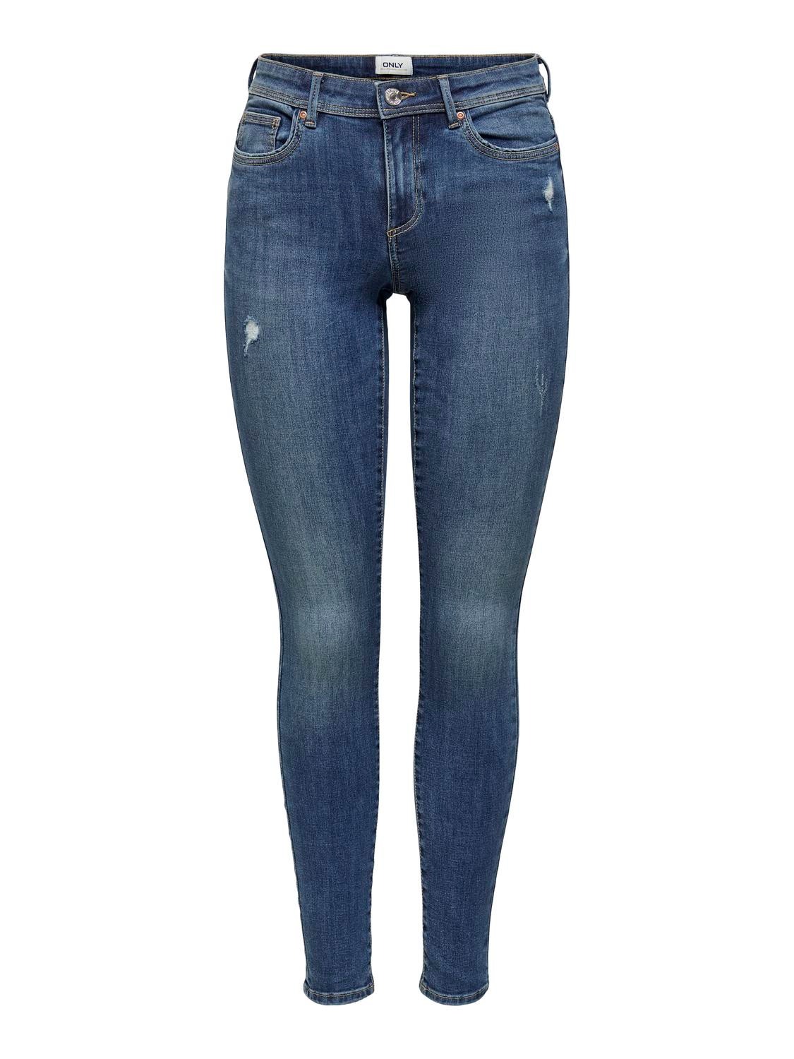 ONLY Skinny Fit Mittlere Taille Jeans -Medium Blue Denim - 15219241