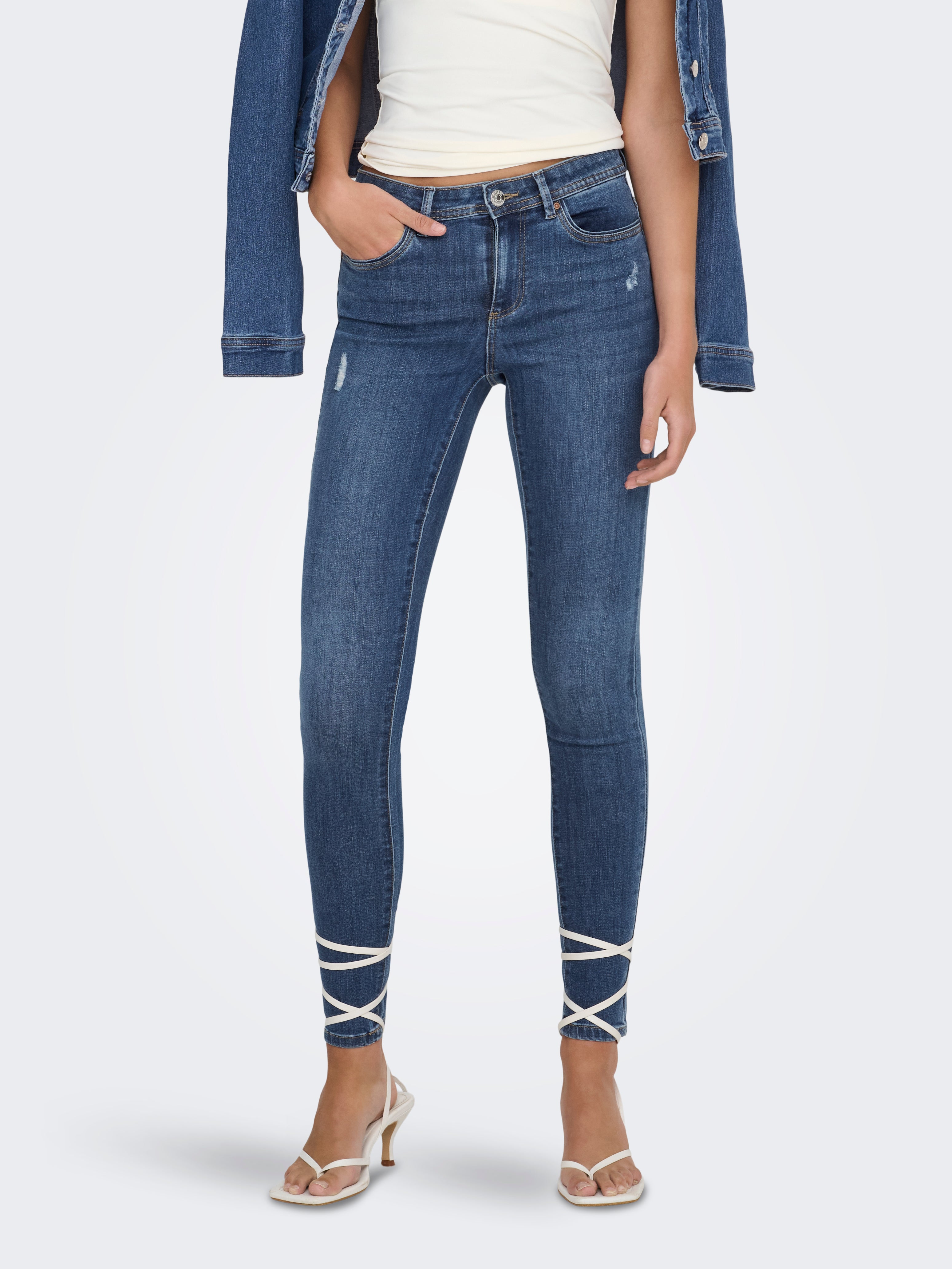 Thumbnail - Onlwauw Mittlere Taille Skinny Fit Jeans