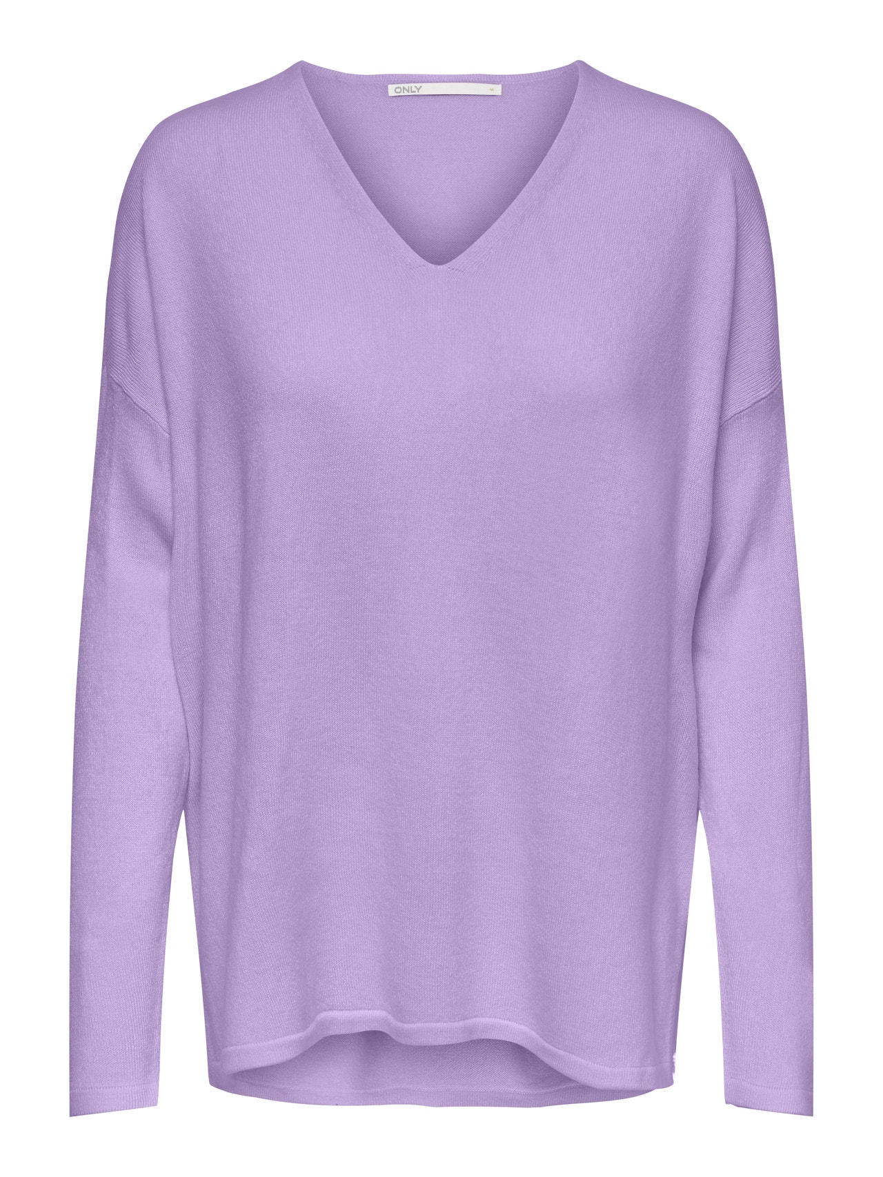 ONLY V-neck Knitted Pullover -Purple Rose - 15219642