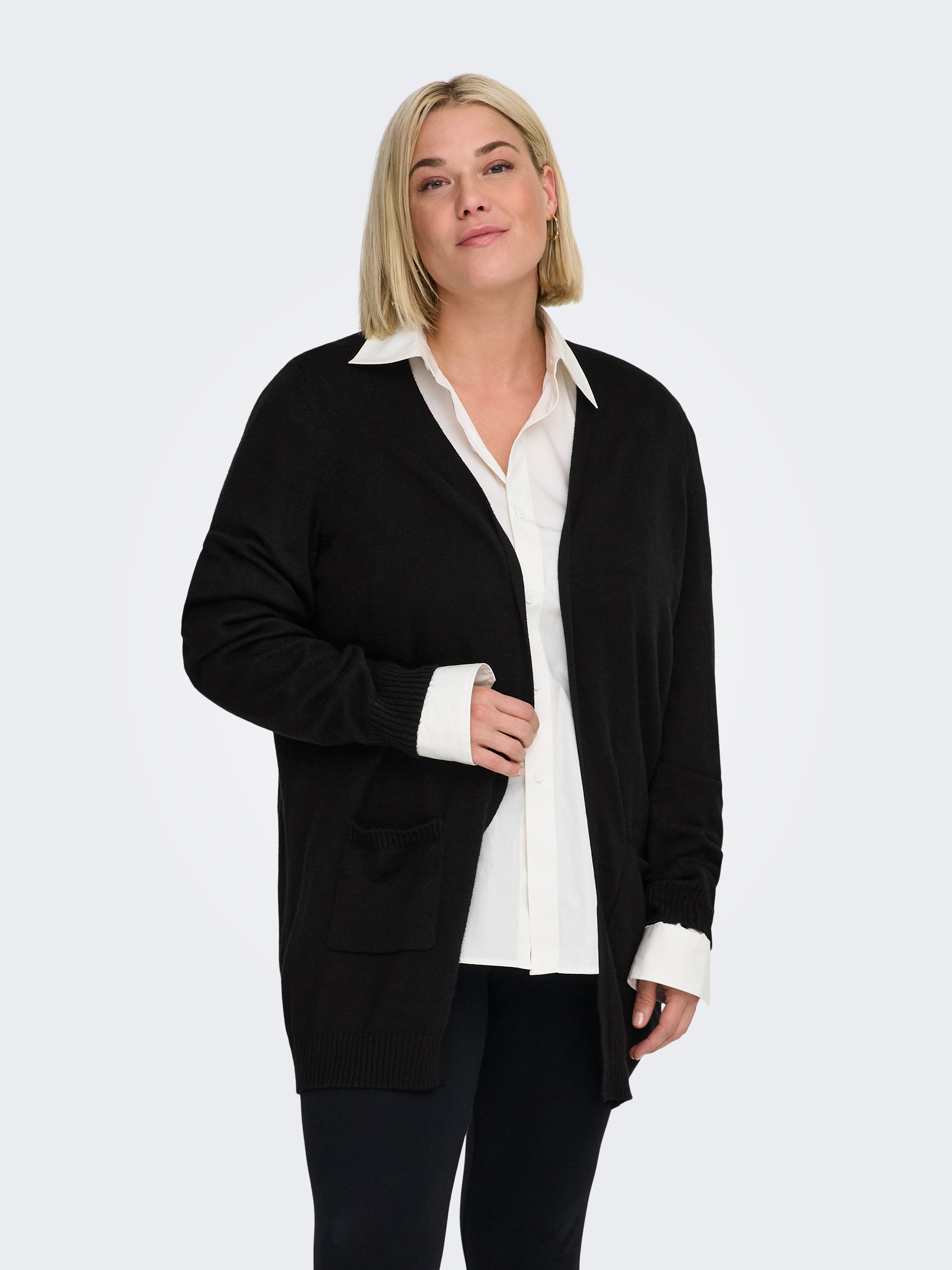 Cardigan ONLY Noir Et Blanc Cassé - Taille EU 34, 98% Coton, Coupe Ample Style Décontracté, Occasion TB