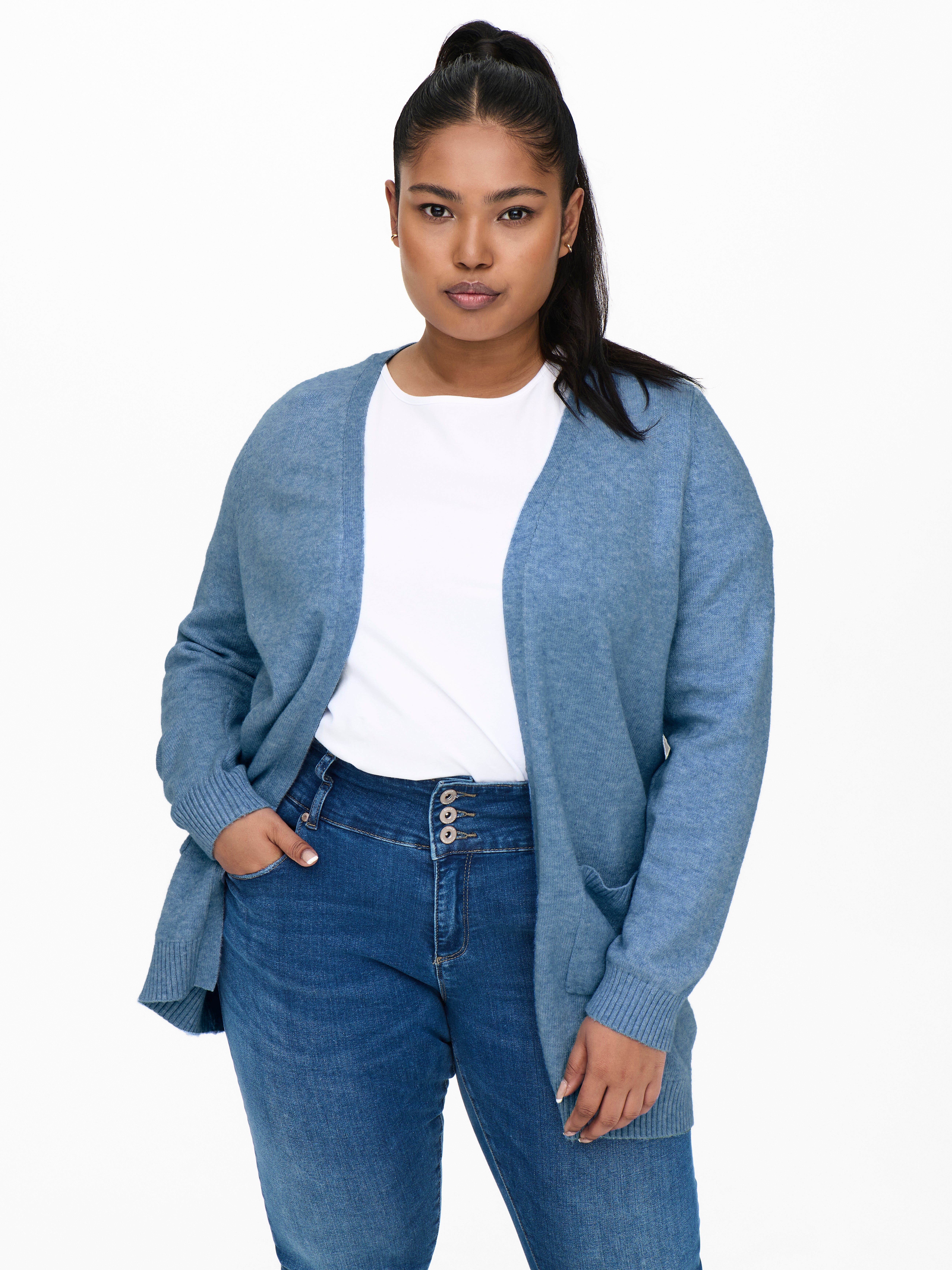 Plus size outlet blue cardigan