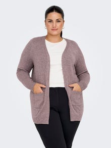 ONLY Curvy open Knitted Cardigan -Rose Brown - 15219653