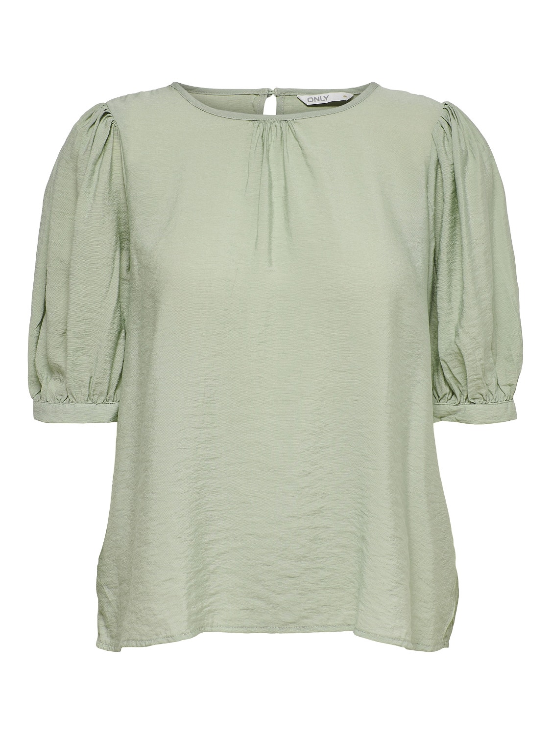 ONLY Regular Fit O-Neck Puff sleeves Top -Jadeite - 15219685