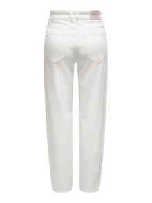 ONLY Talle alto corte zanahoria Jeans straight fit -White - 15219708