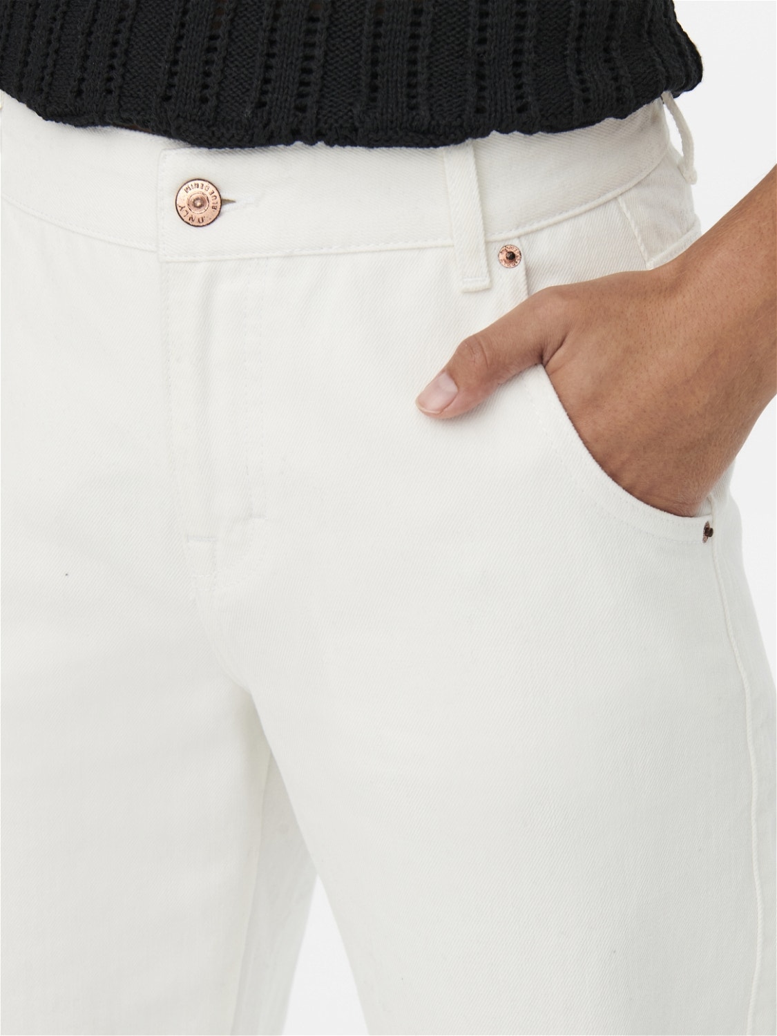ONLY Talle alto corte zanahoria Jeans straight fit -White - 15219708