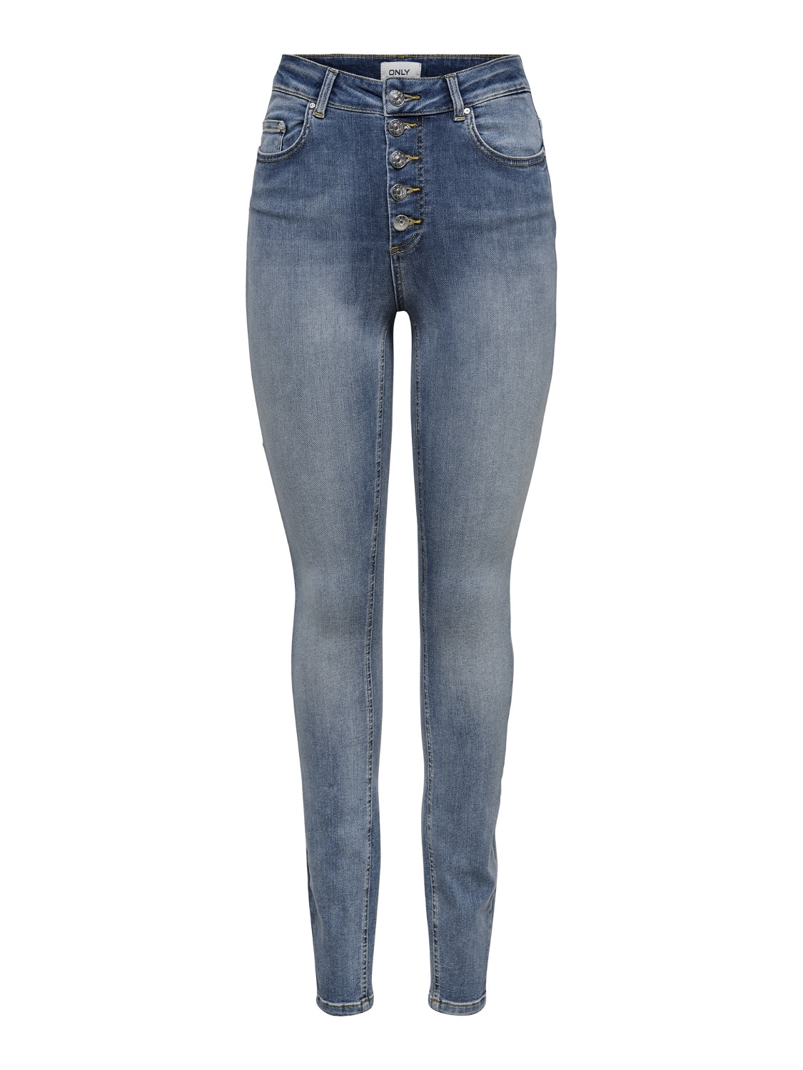 ONLY ONLBlush life high waist button skinny jeans -Medium Blue Denim - 15219811