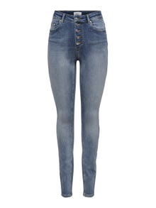ONLY ONLBLUSH LIFE HW BUTTON Skinny jeansTALL -Medium Blue Denim - 15219811