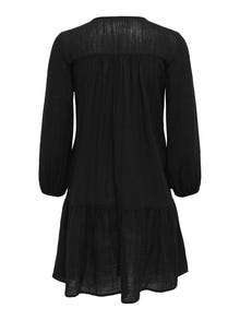ONLY Regular fit O-hals Manchetten met elastiek Korte jurk -Black - 15219922