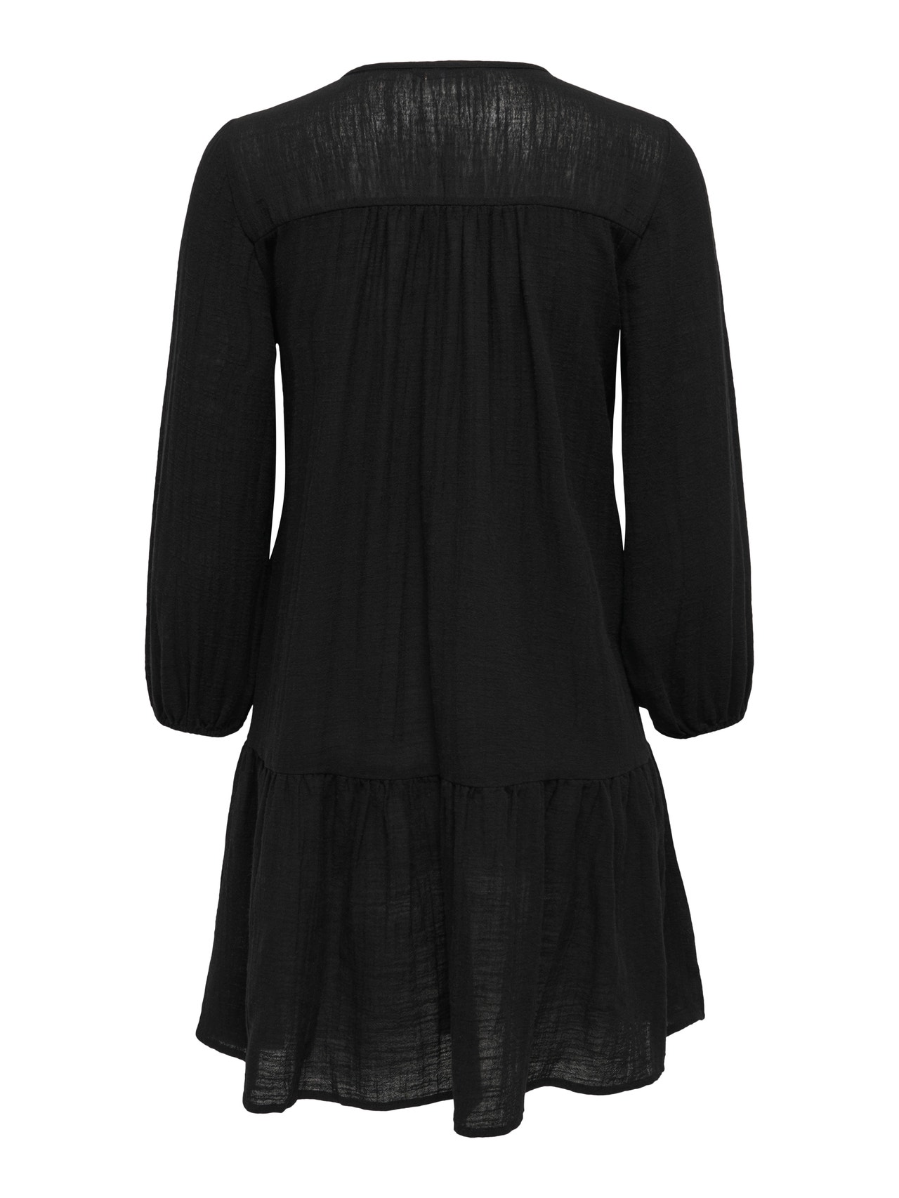ONLY Vestido corto Corte regular Cuello redondo Puños elásticos -Black - 15219922