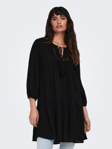 ONLY Mini o-neck dress -Black - 15219922