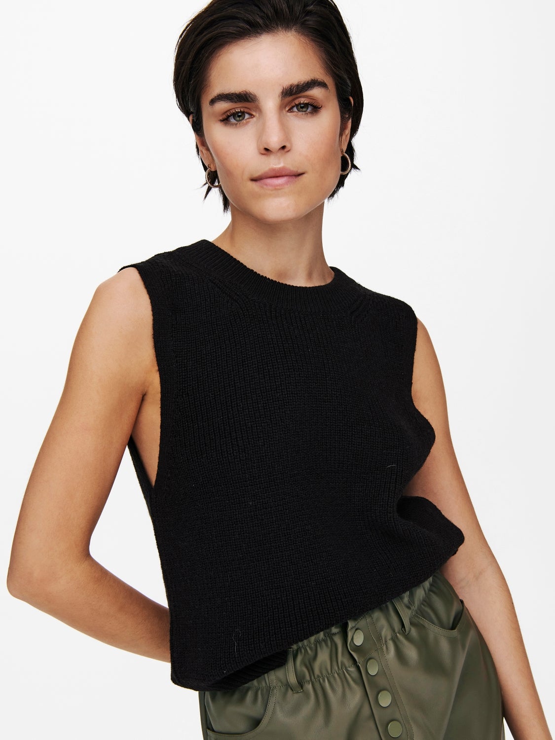 Knitted Waistcoat | Black | ONLY®