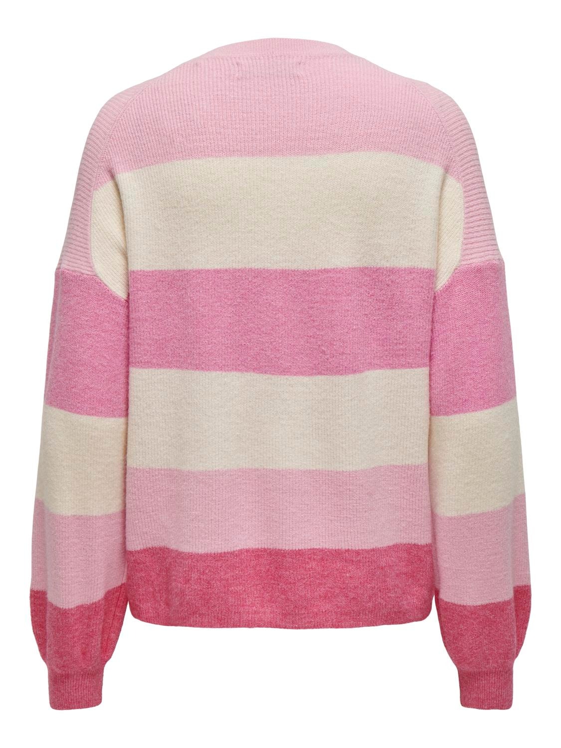 ONLY Pull-overs Col rond Poignets côtelés Épaules tombantes -Pink Lady - 15220044