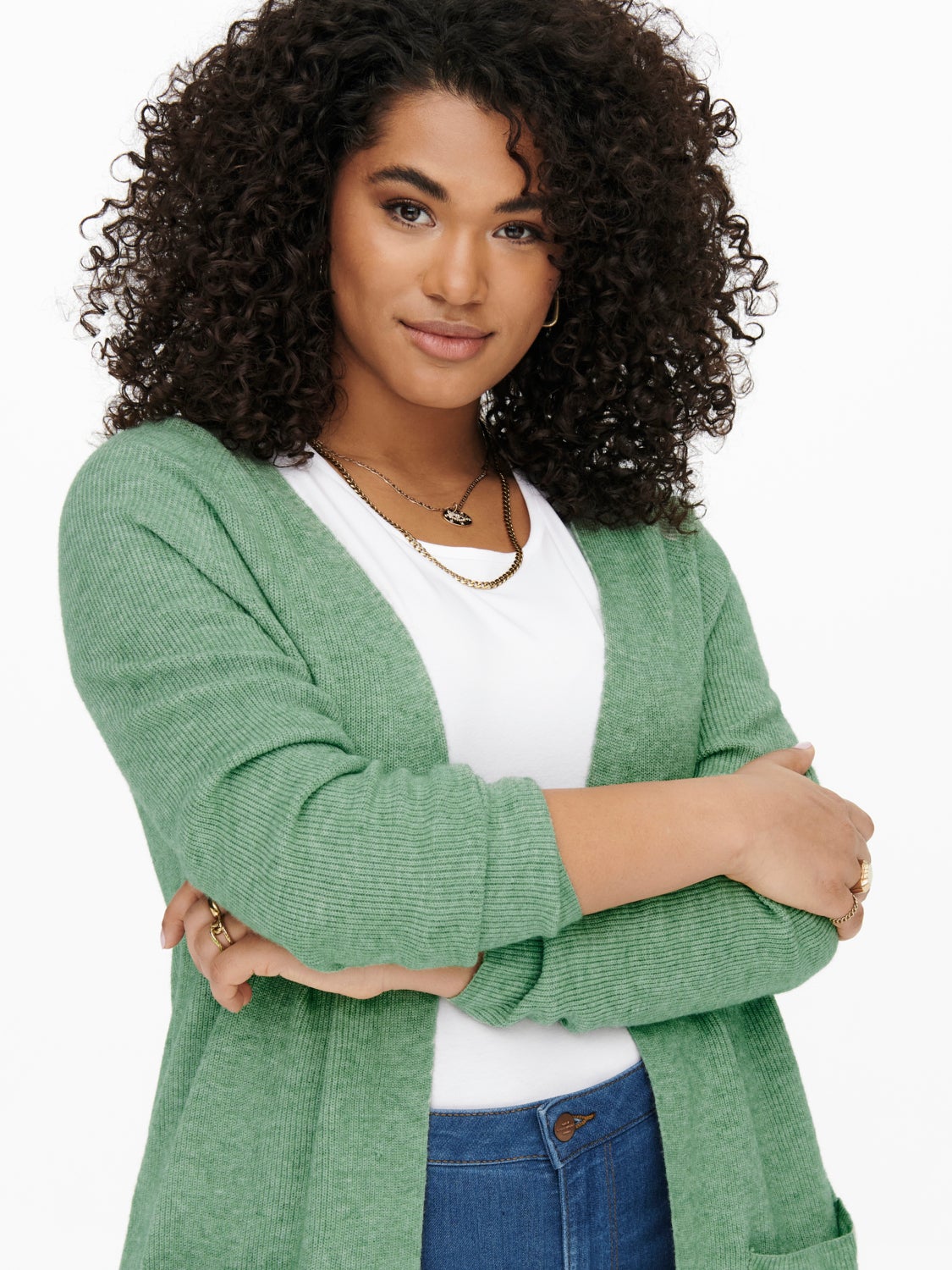 Curvy long Knitted Cardigan with 25 