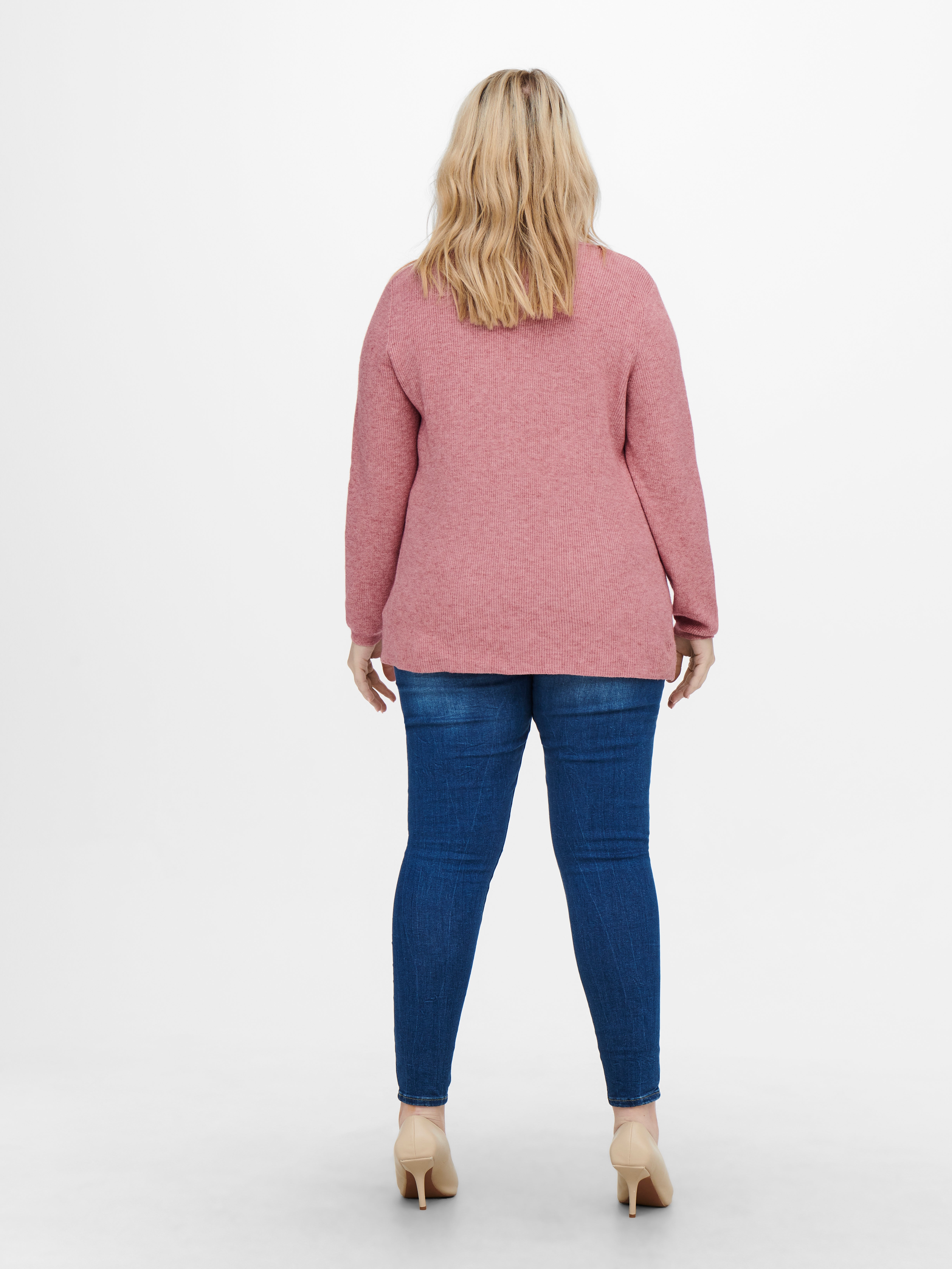 Curvy Knitted Pullover | Light Rose | ONLY®