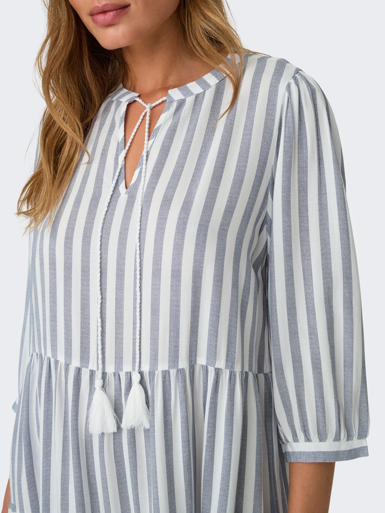 ONLY Striped loose fitted dress -Cloud Dancer - 15220521