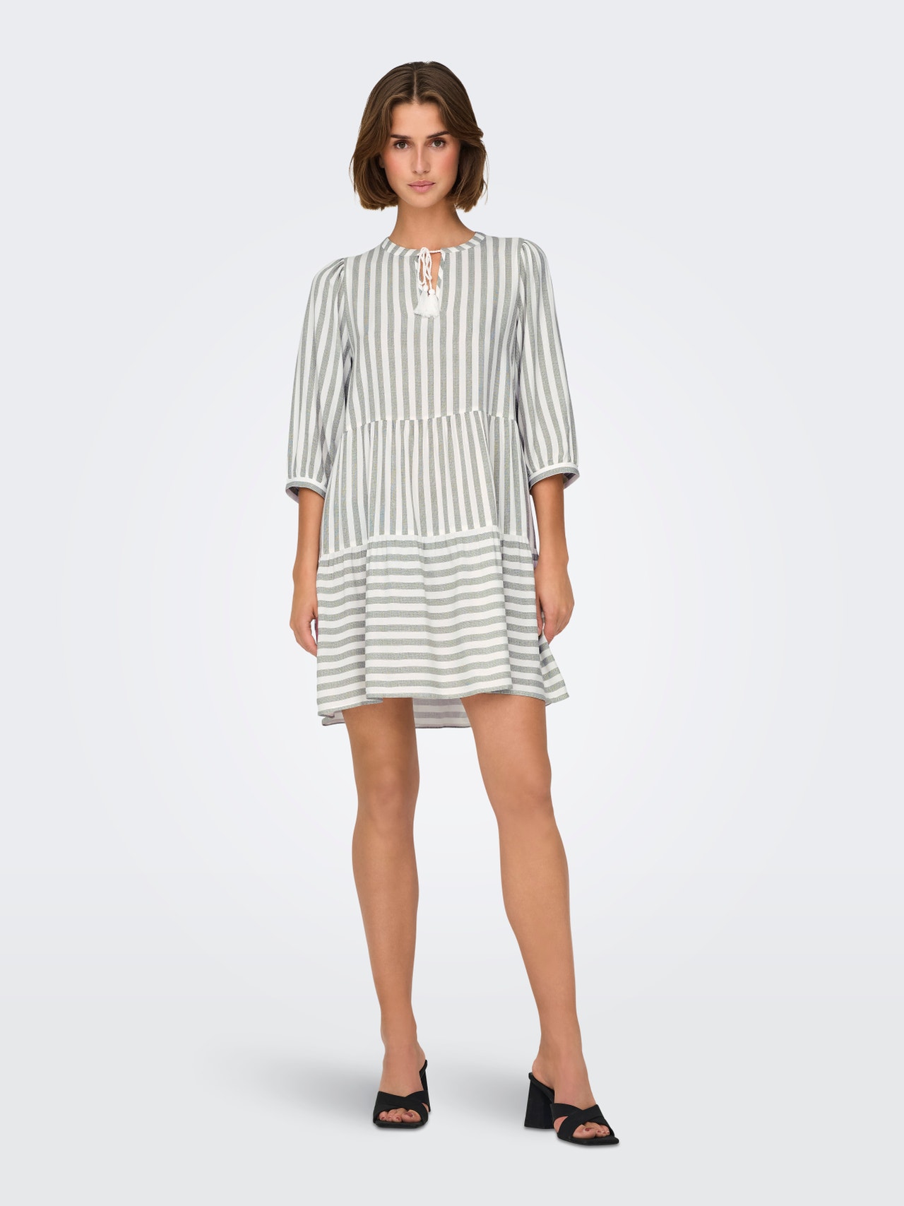 ONLY Striped loose fitted dress -Cloud Dancer - 15220521