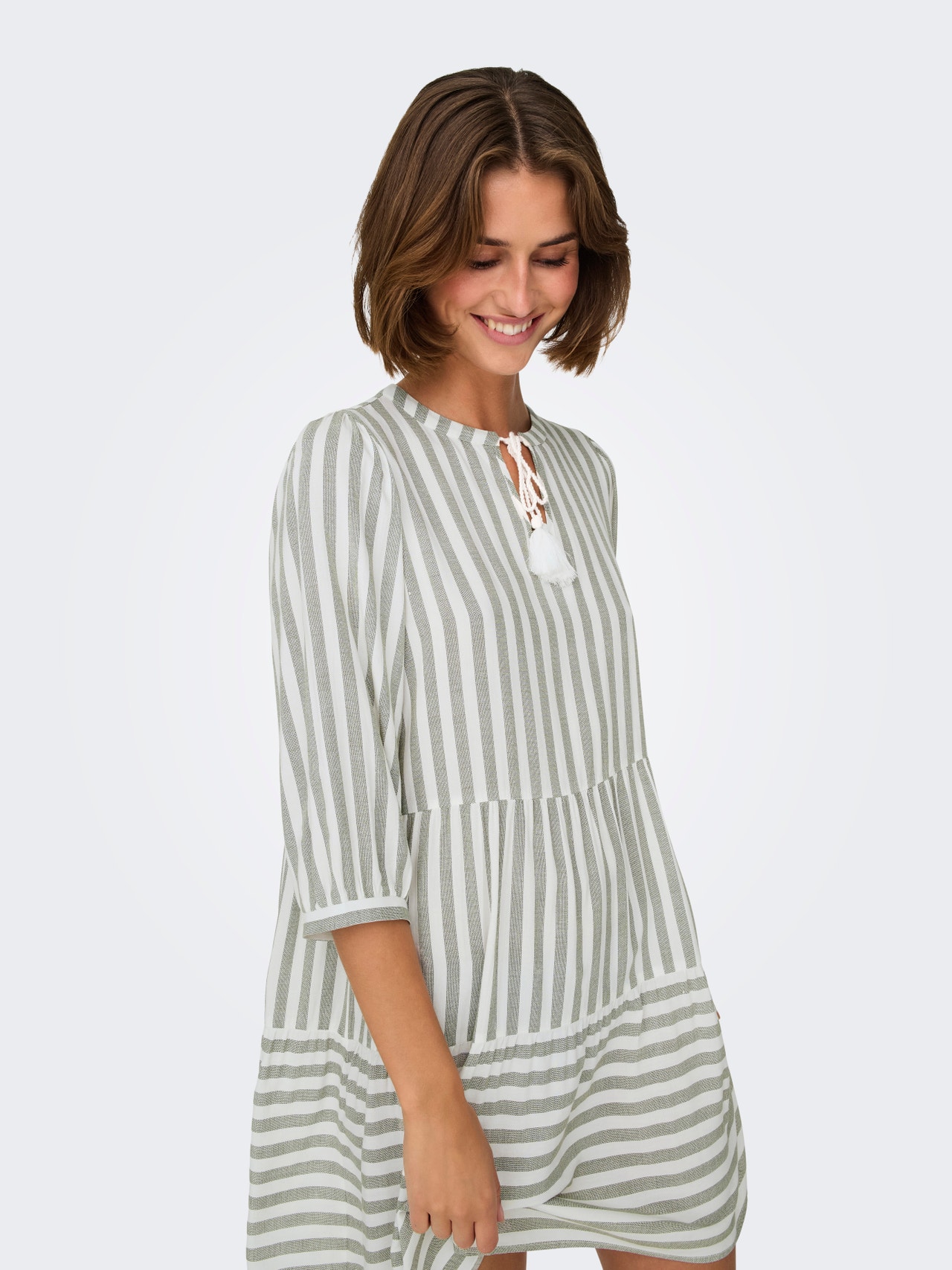 ONLY Striped loose fitted dress -Cloud Dancer - 15220521