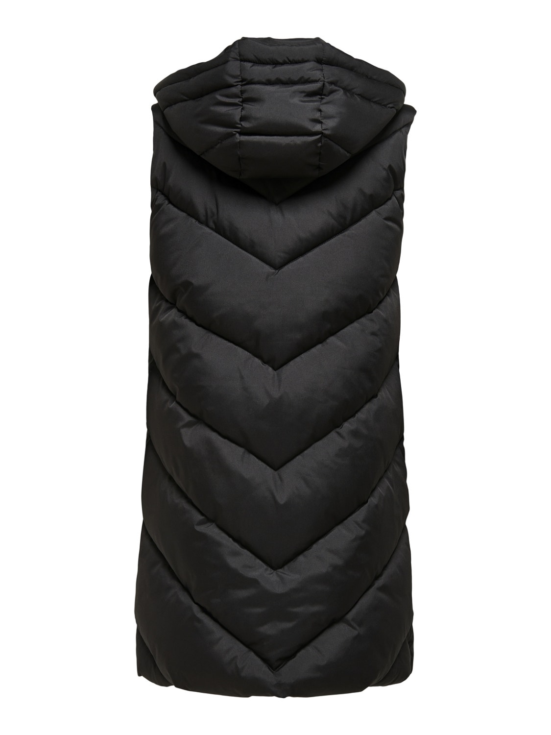 ONLY Long hooded vest -Black - 15220630