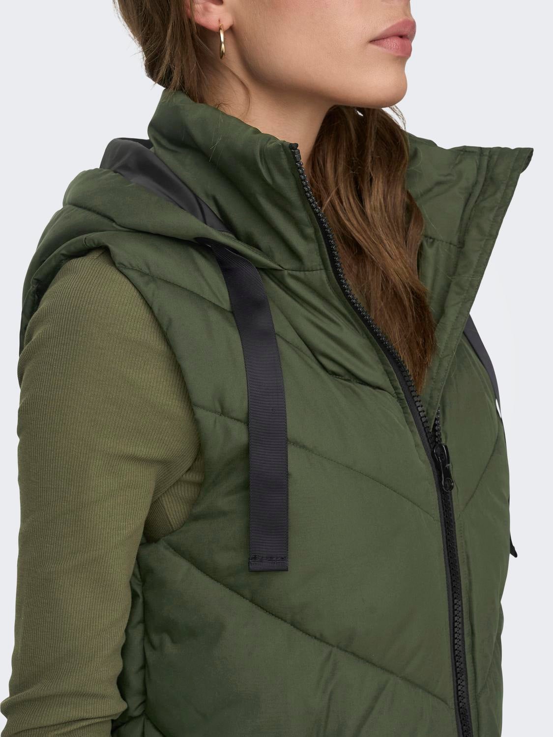 Green vest with on sale hood