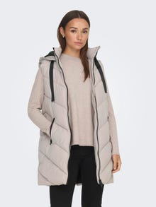 ONLY Long hooded vest -Chateau Gray - 15220630
