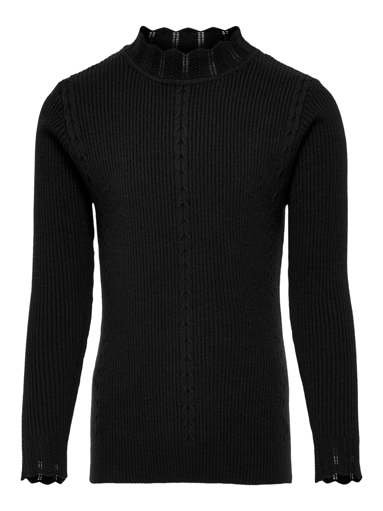 ONLY Ribbet Strikket pullover -Black - 15220754