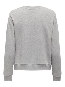 ONLY Normal geschnitten Rundhals Gerippte Ärmelbündchen Sweatshirt -Light Grey Melange - 15221015