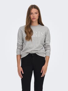ONLY Statement Sweatshirt -Light Grey Melange - 15221015