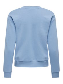 ONLY Sweat-shirt Regular Fit Col rond Poignets côtelés -Bel Air Blue - 15221015